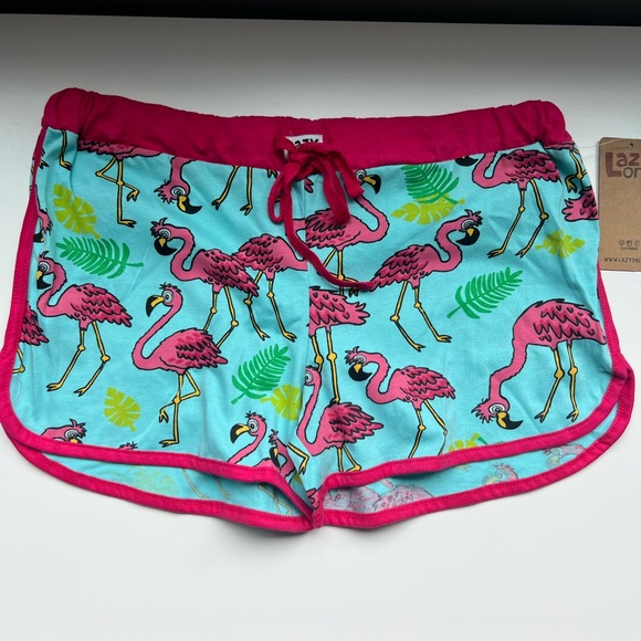 Matching His and Hers Flamingo Pajama Shorts size small - Picture 2 of 4